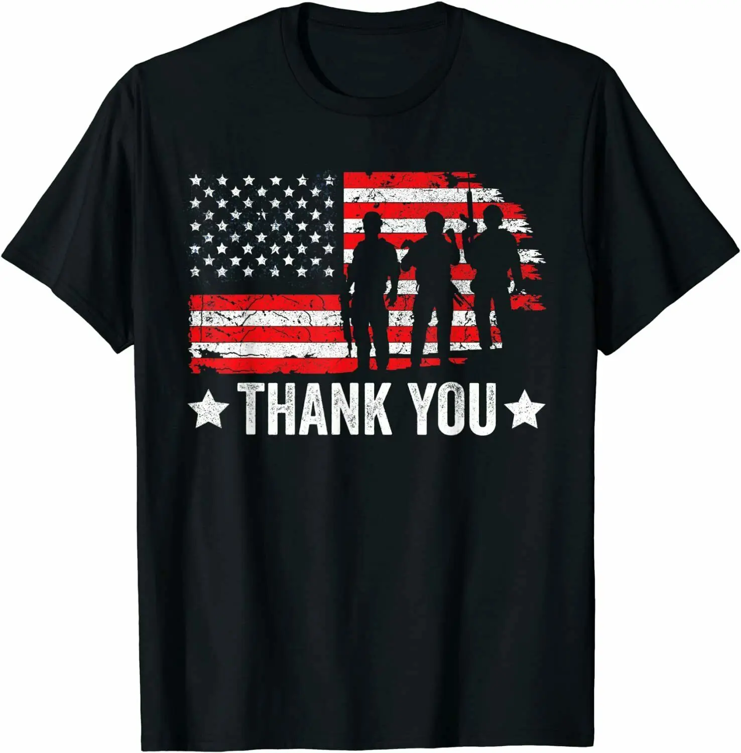 

Military US Flag Apparel, Thank You American Patriotic T-Shirt