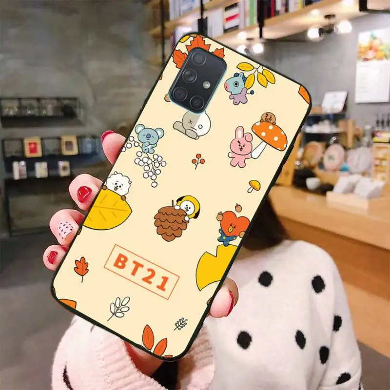 

Cute kpop Cartoon BT21 Phone Case For Samsung Galaxy A21S A01 A11 A31 A81 A10 A20E A30 A40 A50 A70 A80 A71 A51
