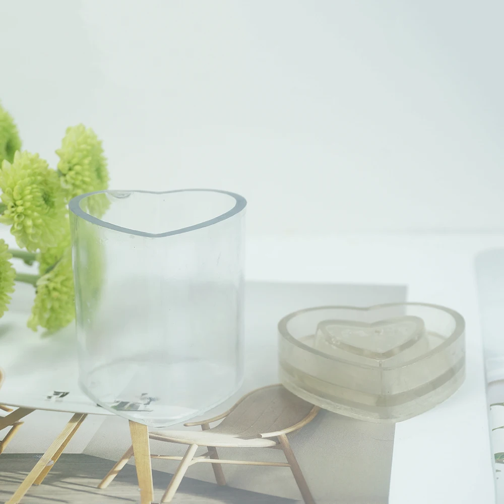 DIY в форме сердца Ароматизированная свеча ручной работы пресс форм Пластик формы