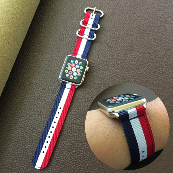 Роскошный нейлоновый ремешок для apple watch 5 4 3 2 1 браслет iwatch 42 мм 38 40 44 аксессуары