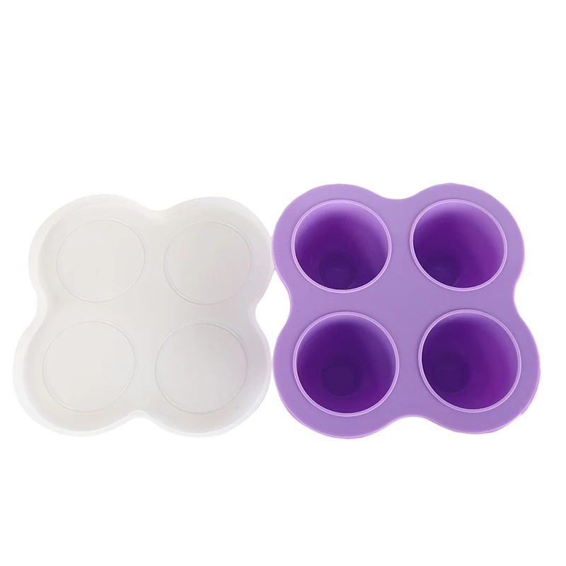 4 отверстия для льда лоток плесень с крышкой силиконовый ящик хранения Diy