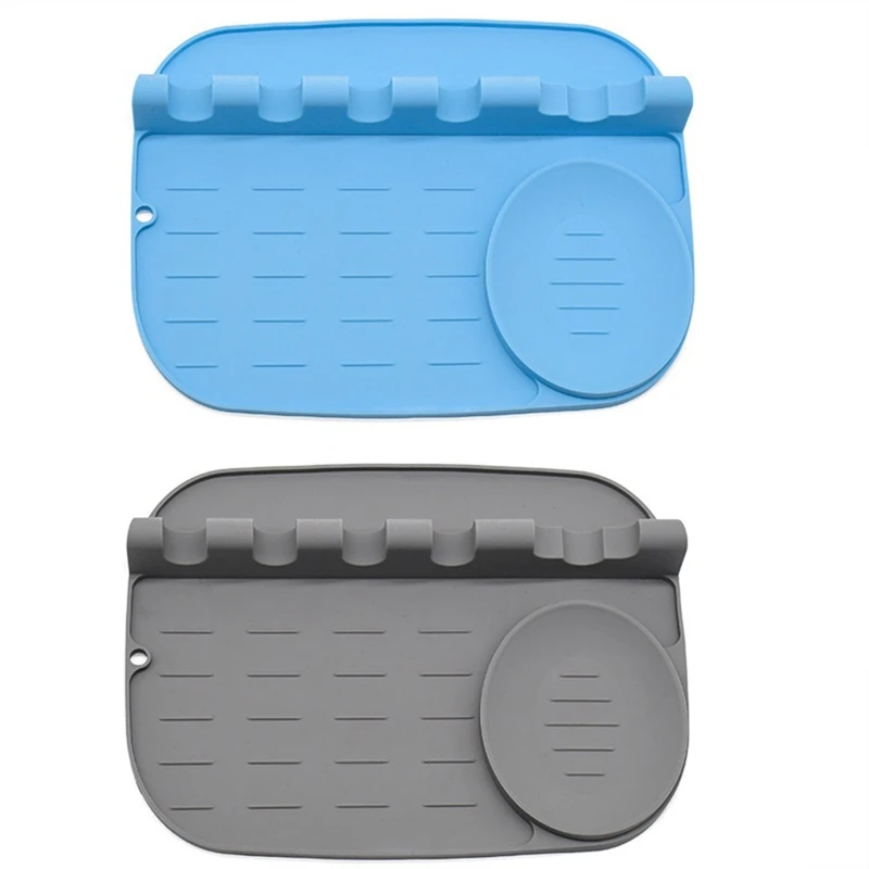 

2 Pcs Holder Storage Shelf,Tableware Holder,Draining Rack Mat Organizer Heat Resistant Kitchen with Spoon Holder