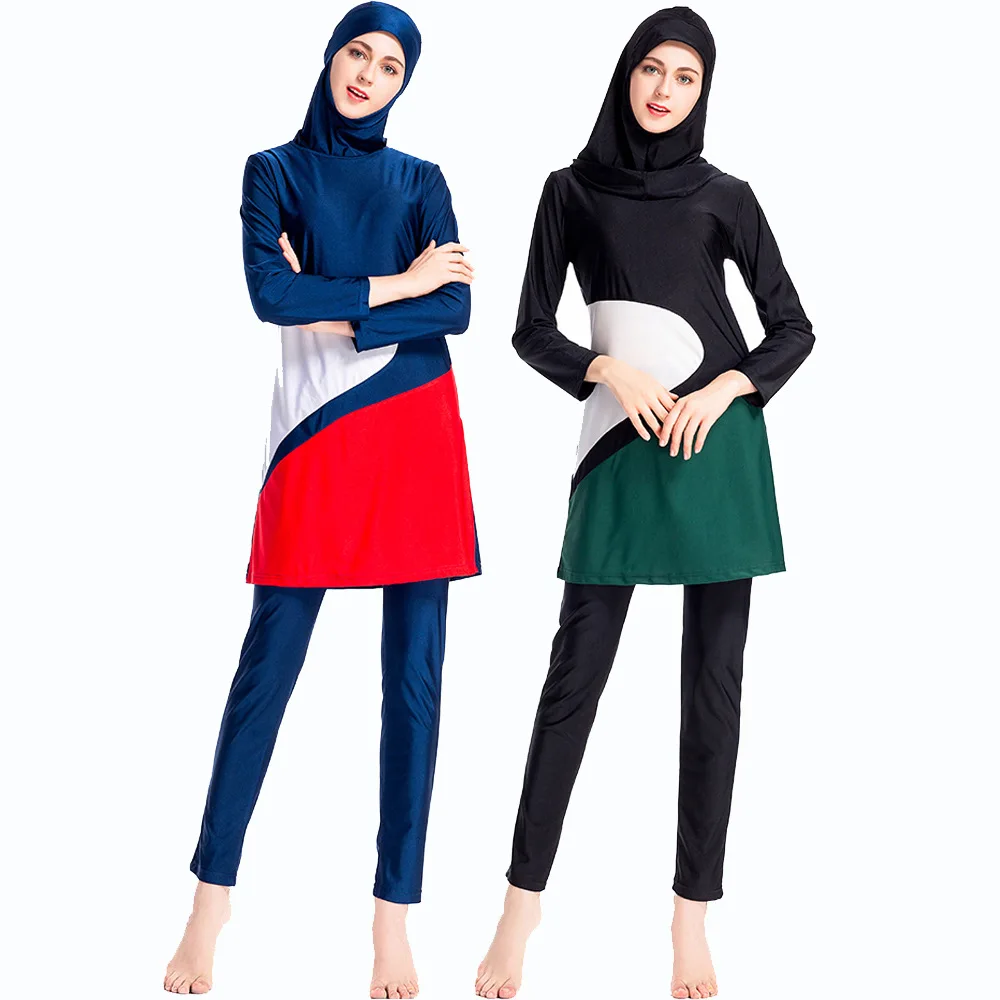 Новинка 2021 г. лоскутный купальник Burkini спортивный женский хиджаб из Буркини с