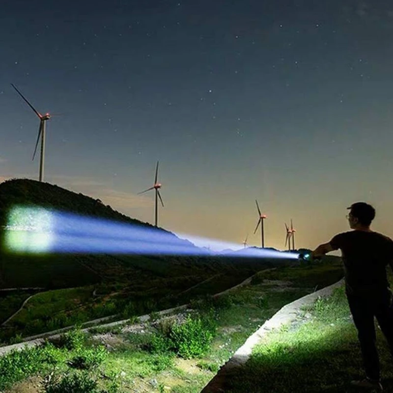 LED Torch Rechargeable Type Fast Charge Zoomable Light IP65 Waterproof Super Bright Camping Flashlight Torches | Спорт и развлечения