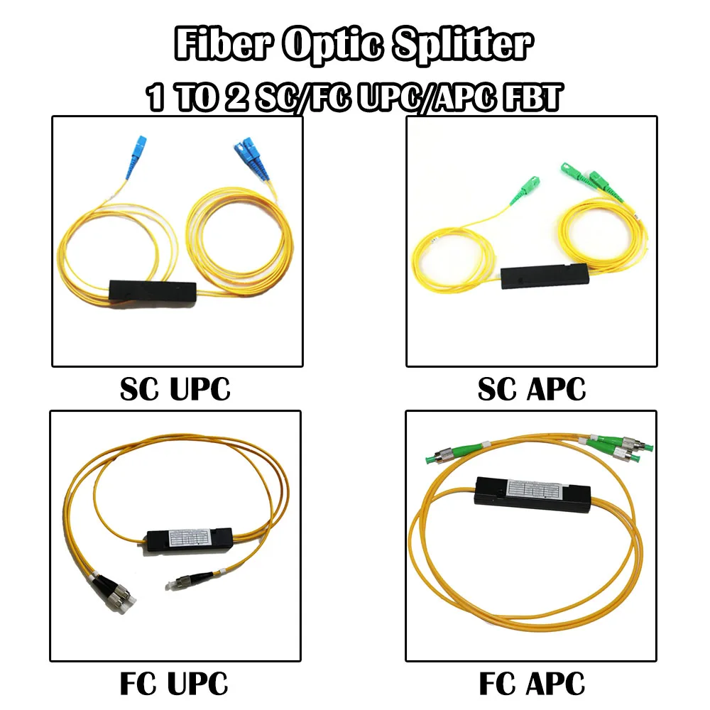 Волоконно-оптический сплиттер FBT SC/FC UPC/APC от 1 до 2 Сплавленный двухконусный конус