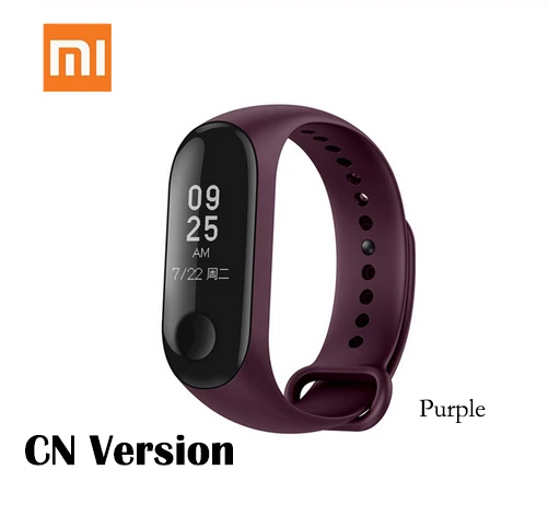 Purple Оригинальные Xiaomi Mi Смарт-часы с 4 полосами AMOLED цветной экран HeartRate Фитнес Спорт 50 атм водонепроницаемый смарт-браслет Bluetooth 5,0 - Цвет: Purple