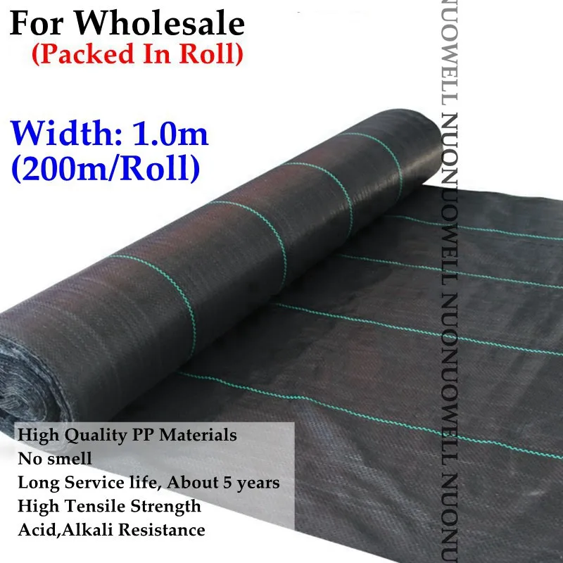 

Width:1m 200m/Roll 90gsm UV Resistance Black Weed Control Mat Garden Landscape Fabric Farm Fruits Vegetable Planting Gound Cover