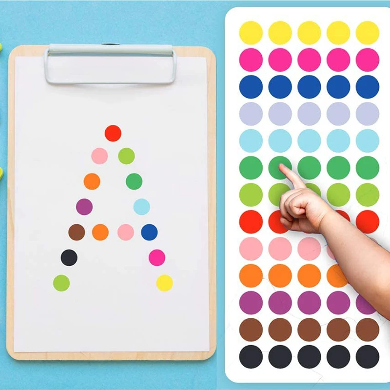 Наклейки круглые монохромные цифровые в горошек 14 шт. 1050 наклеек товары для дома