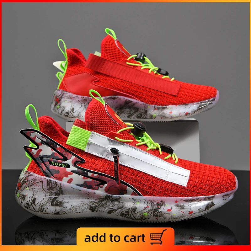 

2021 Summer Fashion Men's Sneakers Breathable Casual Male Shoes Chunky Muticolor Sneakers Height Increasing Man Footwear 1 Pair