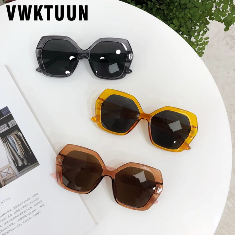 

VWKTUUN Sunglasses Women 2020 Irregular Glasses UV400 Sun Glasses Driving Shades Oversized Sunglasses Candy Color Oculos