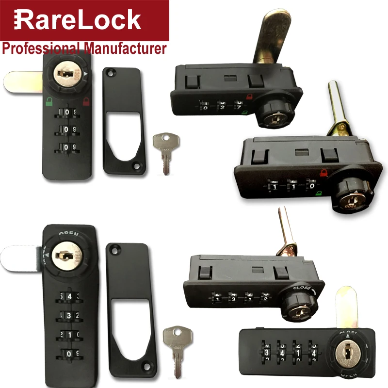 Combination Cabinet Cam Lock 3-4 Digit with Reset Key for Door Gym School Locker Office Drawer Jewelry Box Rarelock MS514 h