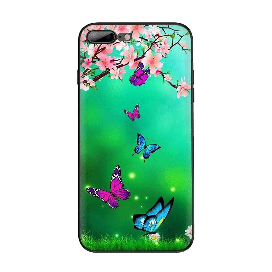 Чехол для мобильного телефона TPU iPhone 11 Pro X XR XS Max 7 8 6 6s Plus SE 5 5S чехол Бабочка белые