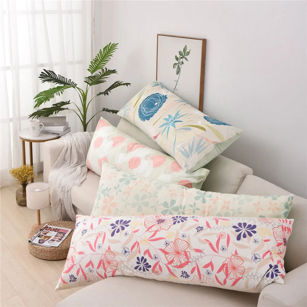 Cartoon Short Plush Long Pillowcase Plants Animals Pattern Bedroom Decor Hugging Body Pillow Cover Double Sleeping Case | Дом и сад