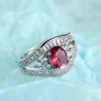 exquisite luxury wedding engagement hollow rings for women big round cubic zircon silver color ring elegant female party jewelry