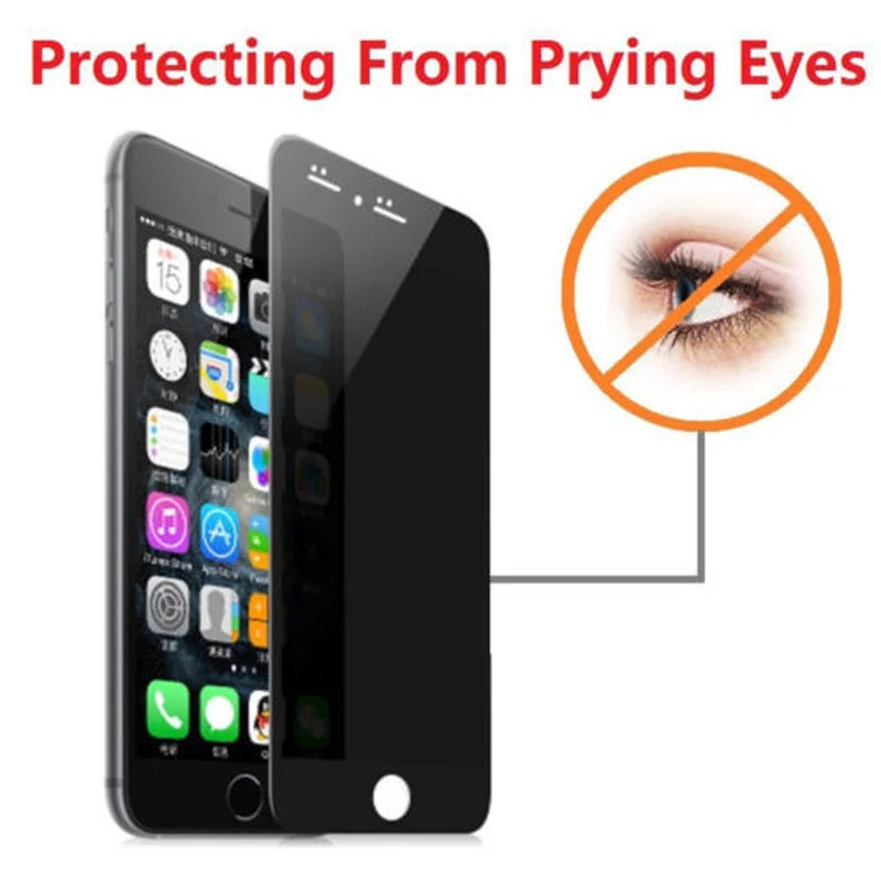 

9H new 2.5D Arc Edge Tempered Glass Front film Anti Spy Peeping Glare For iPhone5 SE 6 6s 6p 6sp 7 7p Privacy Screen Protector