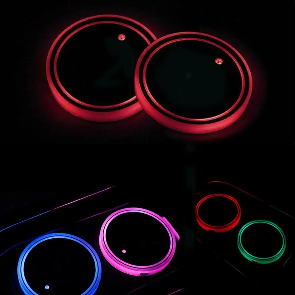 

Newest Car Atmosphere Cup Holder Light Auto Accessories USB Charging Waterproof Water Coaster Light