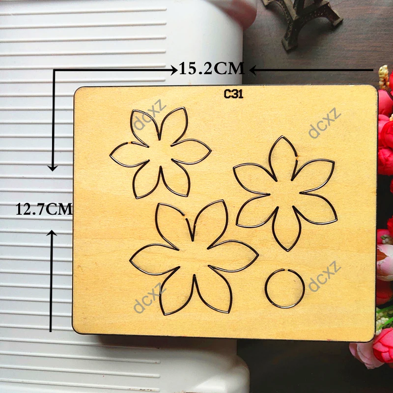 Новые цветочные деревянные штампы для скрапбукинга C 31 обычных вырубных машин на