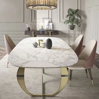 stainless steel leg marble dining table chairs dining room sets modern luxury marble stone top metal dining tables sets