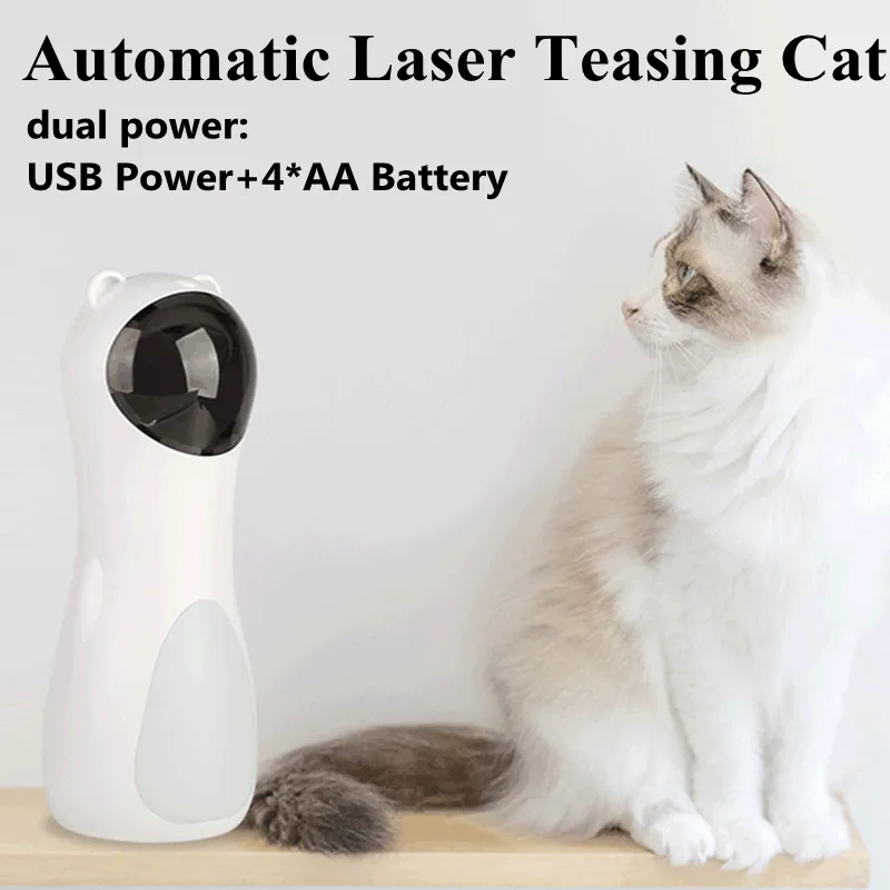 

Cat Funny Toy Automatic Laser Teasing Toys Auto Rotating Cat Interactive IQ Training Exercise Multi-Angle Entertaining Toy