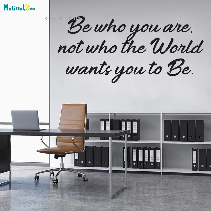 Наклейка на стену с надписью Be Who You Not The World | Дом и сад