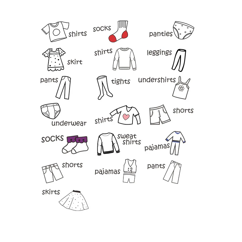 

Creative English Clothing Logo Wall Stickers for Kids Room Decor Nursery Decals Early Education Boy Girl Children Room Decor