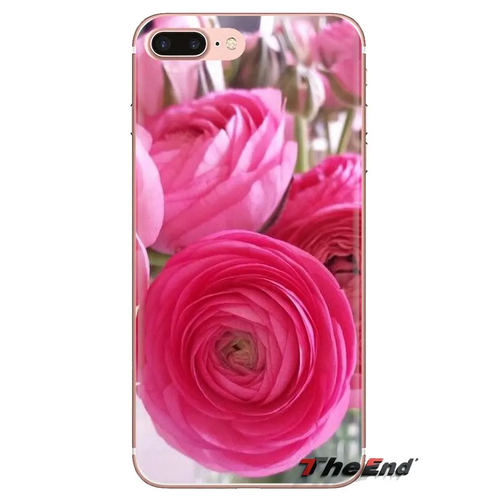 Silicone Phone Covers Colorful Peach Ranunculus Flowers For Xiaomi Redmi 4 3 3S Pro Mi3 Mi4 Mi4i Mi4C Mi5 Mi5S Mi Max Note 2 |