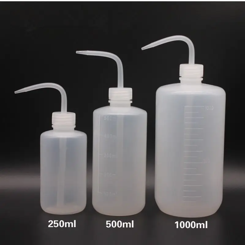 

250ml 500ml 1000ml Industrial Curved Mouth Bottles Dispensing Pot Drip Plastic Alcohol Solvent Bottle Dispenser