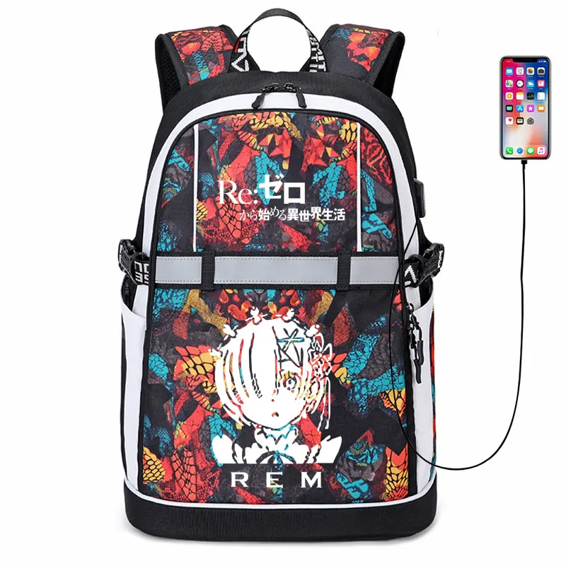 Рюкзак Re:Life in a other world от zero сумка-рюкзак из ткани Оксфорд со светоотражающими