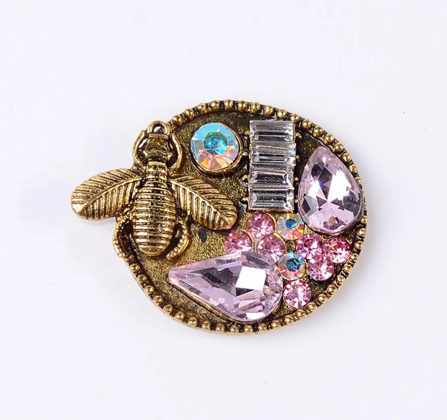 Rhinestone Embellishments Buttons 10pcs Bee in Cluster Flowers Flatback Handicraft Bowknot Flower Decoration DIY Craft Supplies