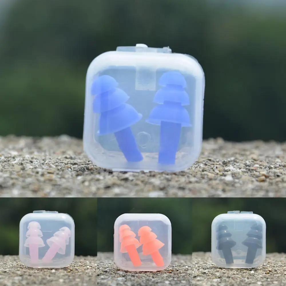

2 Pcs Silicone Waterproof Swimming Motorbike Ear Plugs Earplugs Earbuds Eartips Travel Noise Anti Noise Snoring Sleeping Plugs