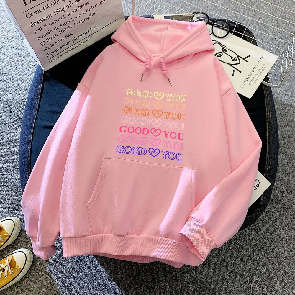 

Women with Hat Hoodies Student Letter Fashionable Casual Thicker Plus Velvet Feminino Sweatshirts Loose Oversized Cotton Hoodie
