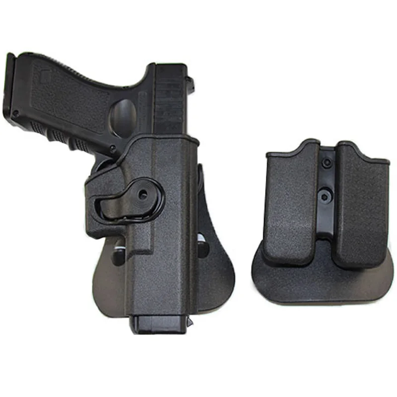 Полимер Сохранение Roto правшей Кобура Подходит GLOCK 17/19/22/31 & двойная магазинная