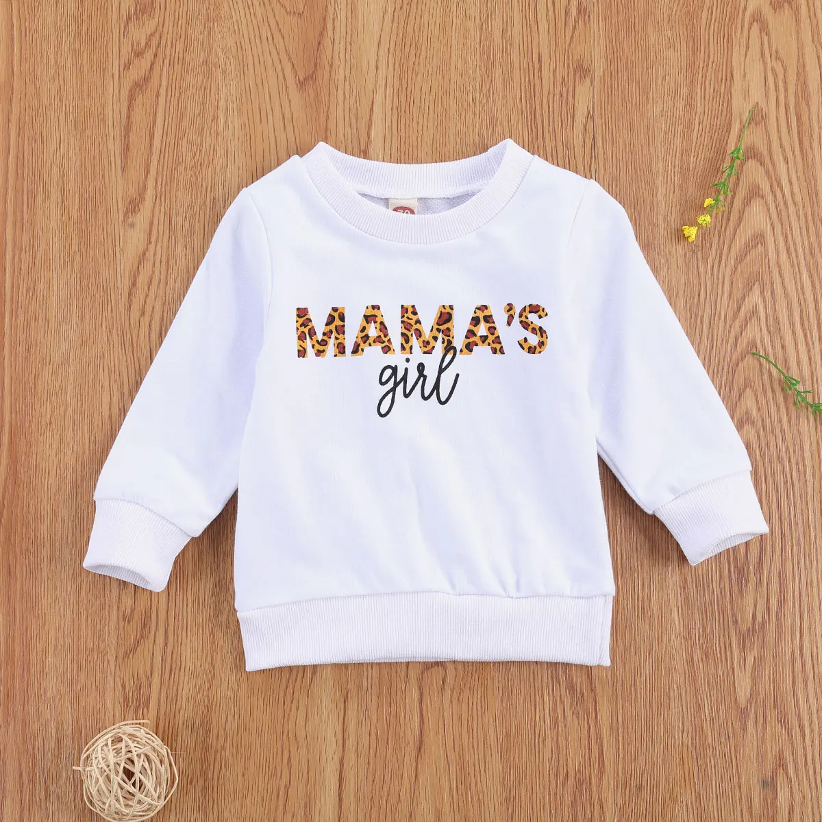 0-3Y Toddler Baby Girls Sweatshirt Top Leopard Mom's Girls Letter Printed Long Sleeve Hoodies Autumn Kids Outwear 0-3years