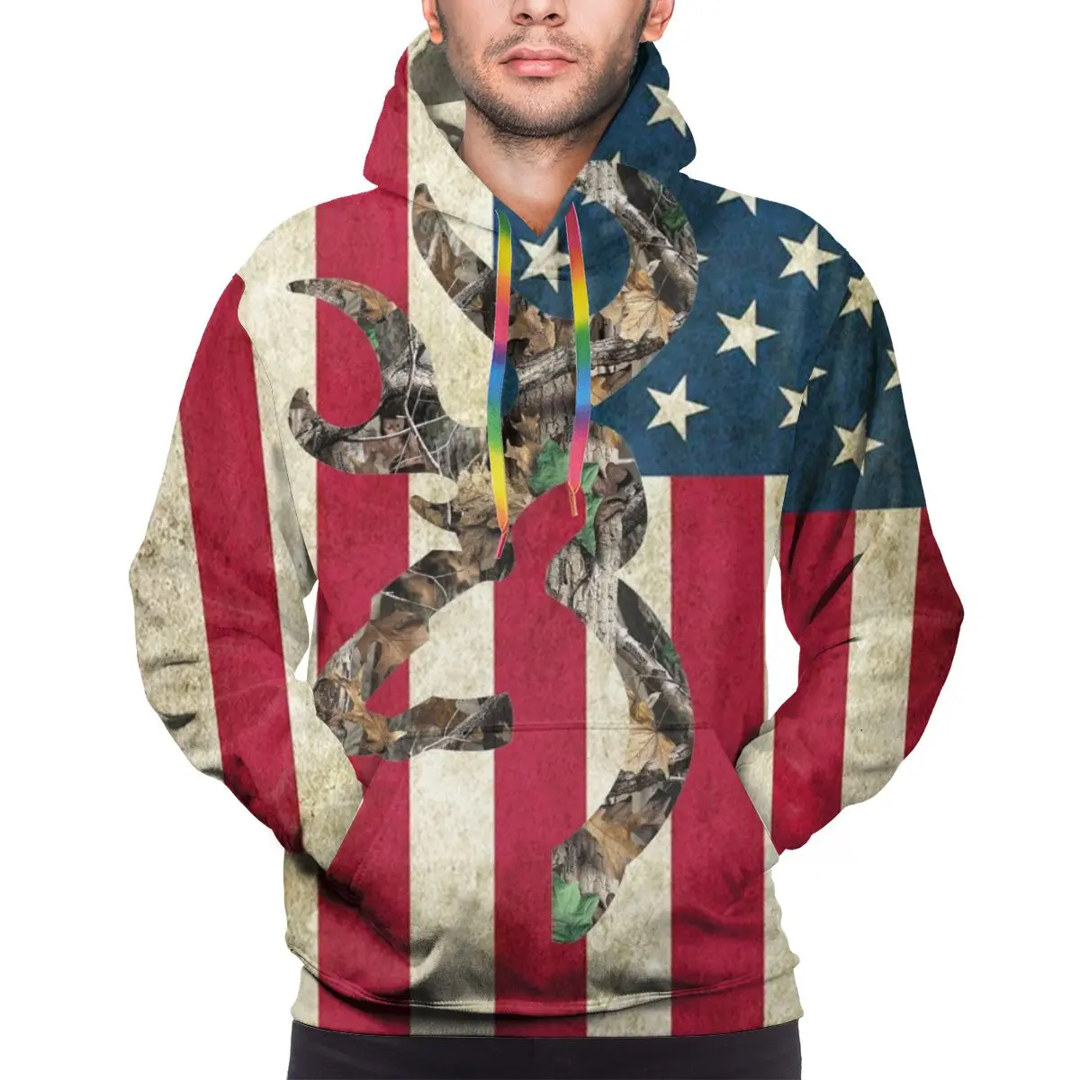 3D цифровой по всей поверхности печати камуфляж Американский флаг Браунинг Олень