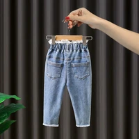 spring autumn girls pants baby trousers jeans korean baby pants kids clothes childrens lace casual jeans 0 6 years