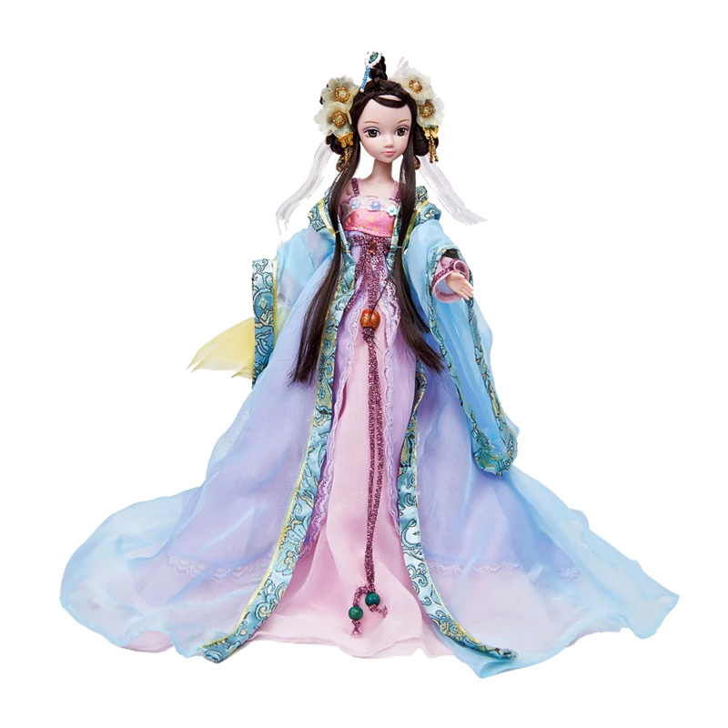 

Chinese Princess Wencheng BJD Doll Toys For Girls Vinyl Design Handmade Makeup Movable Joints Dolls With Clothes Headwear ZH167
