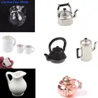 Миниатюрные аксессуары для кукольного домика, металлический мини-чайник, имитация мебели, чайный горшок, модель кухни, игрушки для украшения кукольного дома, 112