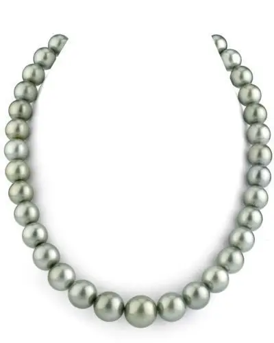 Online 11-12mm Collar De Perlas Grises Naturales De Agua Dulce 18