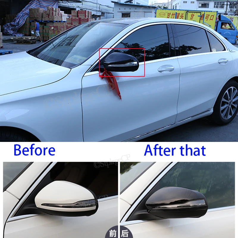 Черные боковые зеркальные крышки для Mercedes Benz W205 W222 W213 W238 X205 X253 C217 W463 C253 W253 C S GLC E G