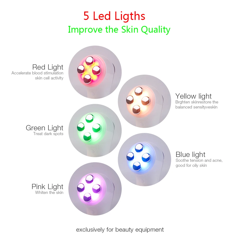 6 in 1 LED RF Photon Therapy Facial Skin Lifting Rejuvenation Vibration Device Machine EMS Ion Microcurrent Mesotherapy Massager