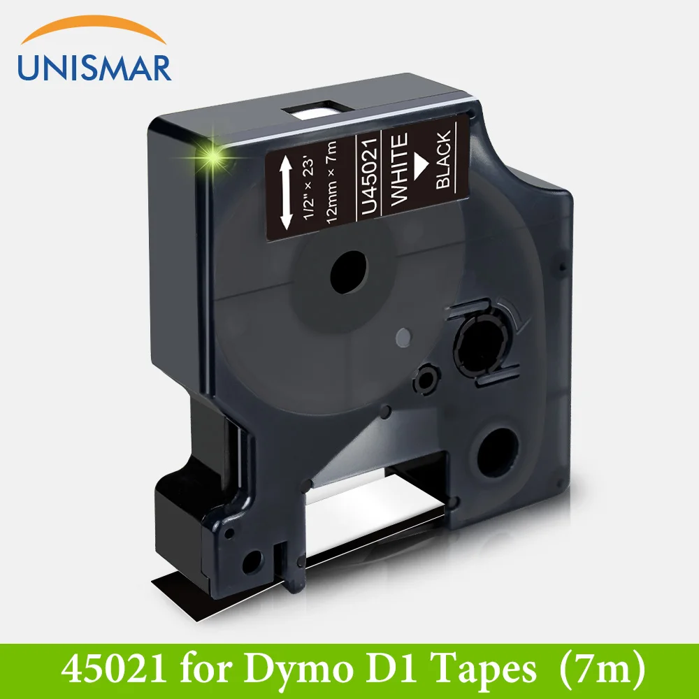 

Unismar White on Black 9mm*7m Printer Ribbon Compatible Dymo D1 Label Tape 40921 for Dymo Labeller Maker Typewriter LabelWriter