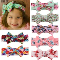10pcslot 5 hair bow hairband floral cotton infantile headband elastic kids girl diy hair accessories for party