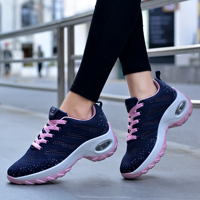 Модная Женская теннисная обувь на платформе дышащая спортивная женские