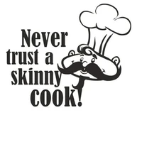 wall stickers kitchen sticker never trust a skinny cook with chef kitchen decal carton restaurant decoration t200408