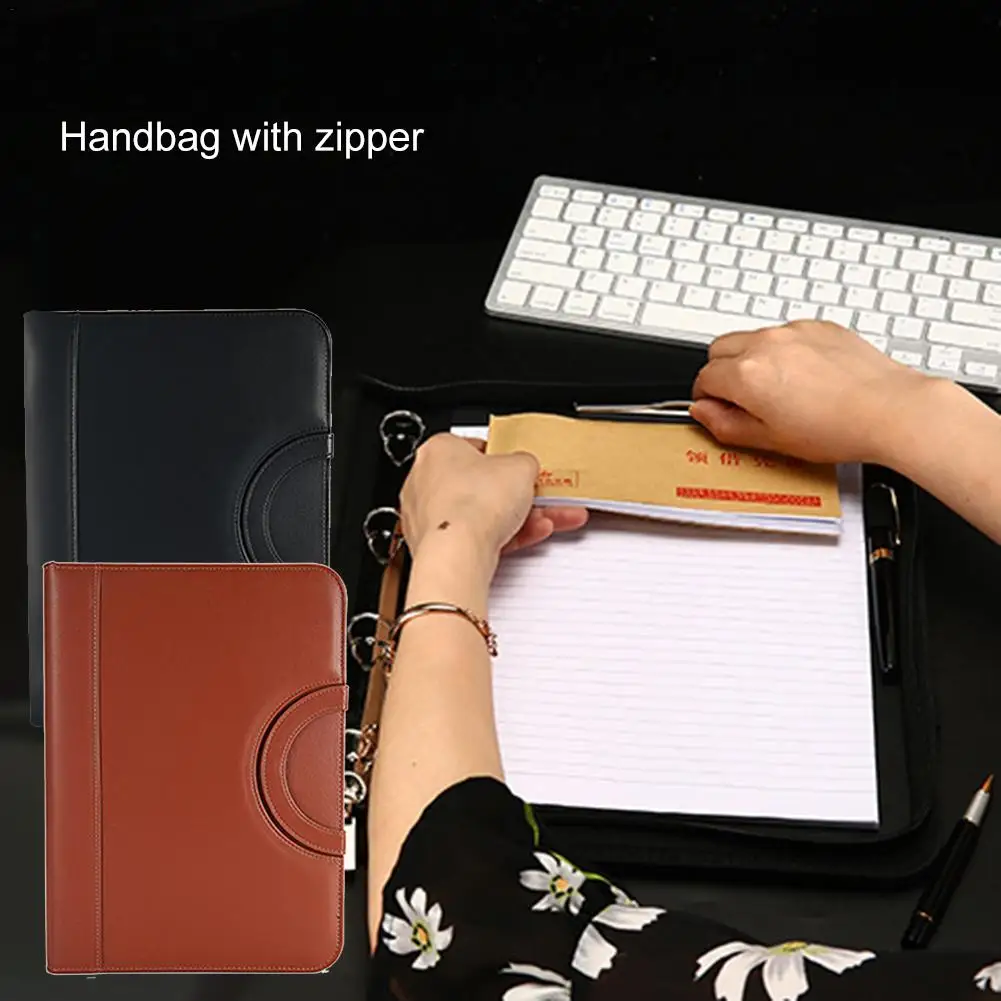 

A4 Zipper Portfolio Binder Business Portfolio Document Organizer For Men Women Office Large Capacity File Folder Portfolio