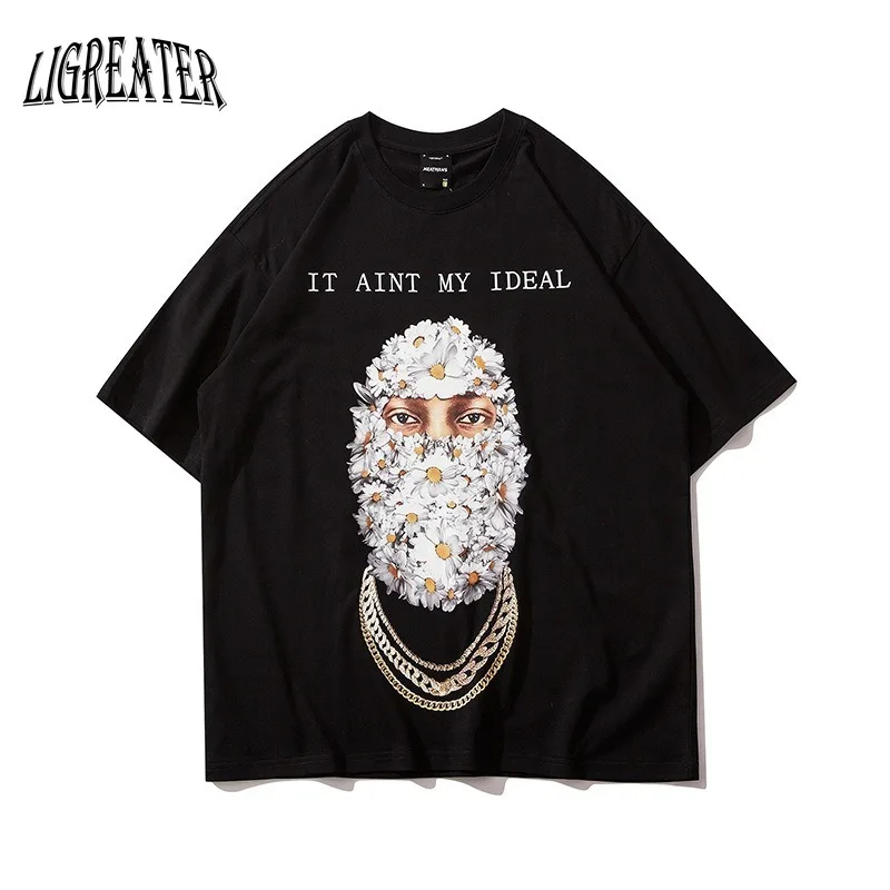 Футболка Мужская/Женская в стиле Харадзюку уличная модная Свободная рубашка