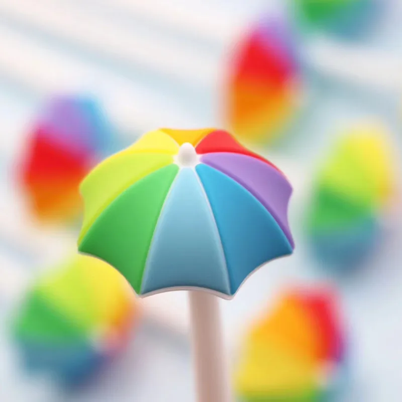 

48PCS Rainbow Umbrella Silicone Gel Pens Creative Color Umbrella Swing Signature Pen Kawaii School Supplies Stationery