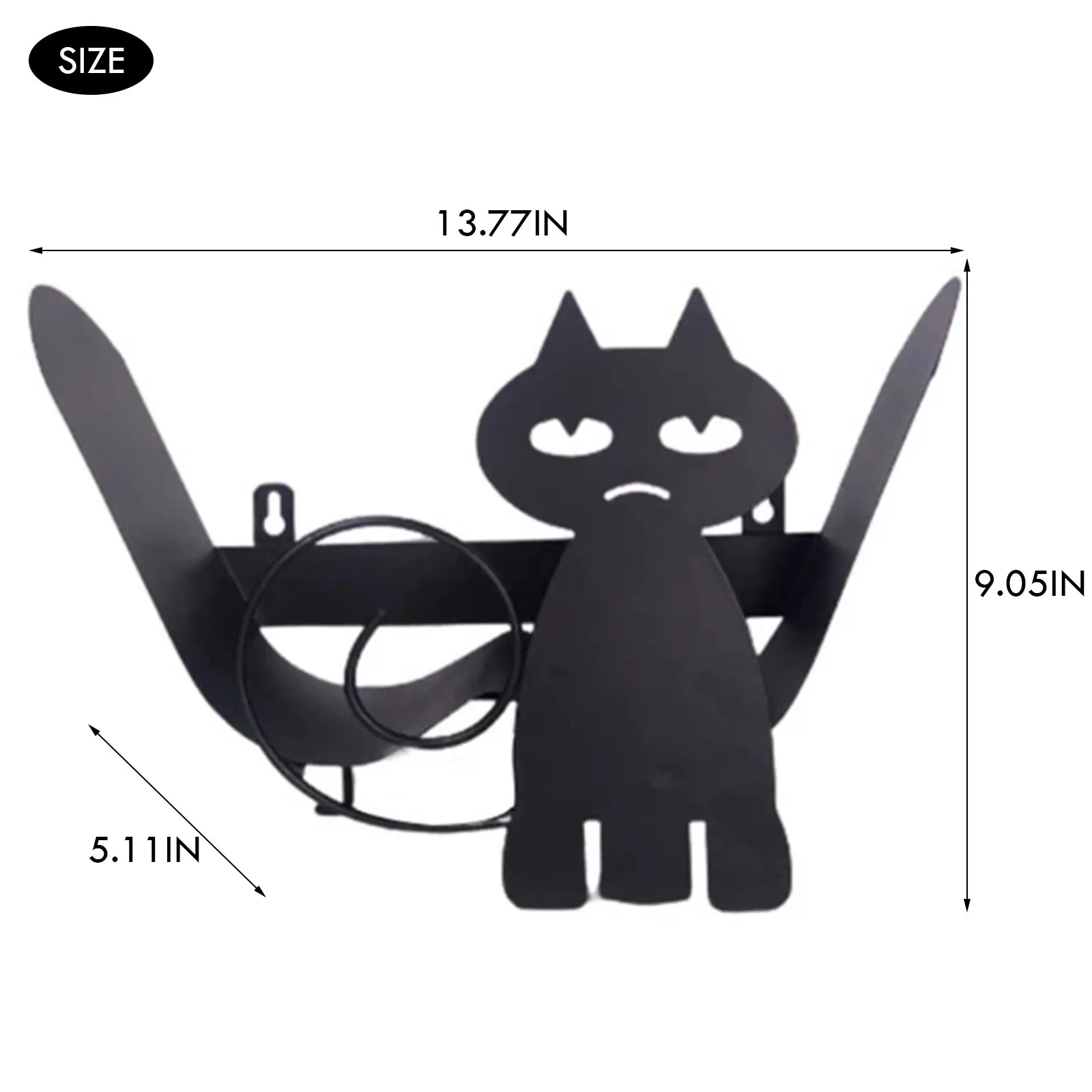 

VOGVIGO Black Cat Toilet Roll Holder Paper Bathroom Iron Storage Free-Standing Crafts Ornaments Roll Paper Towel Holder