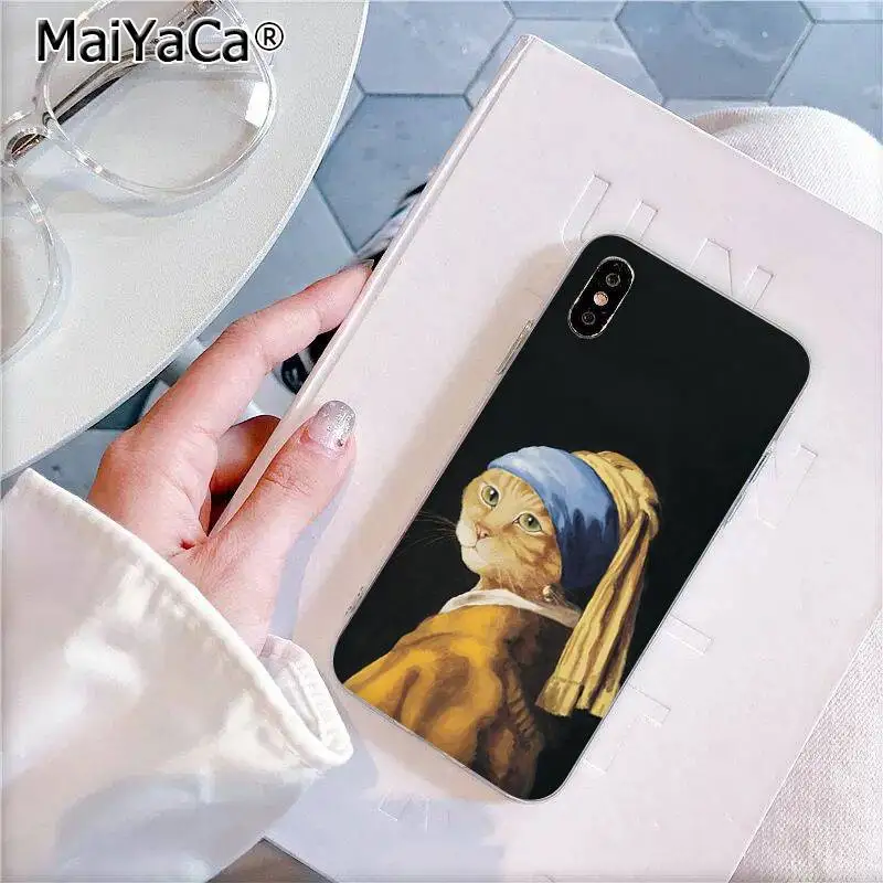 MaiYaCa Italia русский MonaLisa арт любовь к своему Толстому коту собаке чехол для телефона для iPhone 11 pro 8 7 6 6S Plus X XS MAX 5 5S SE XR