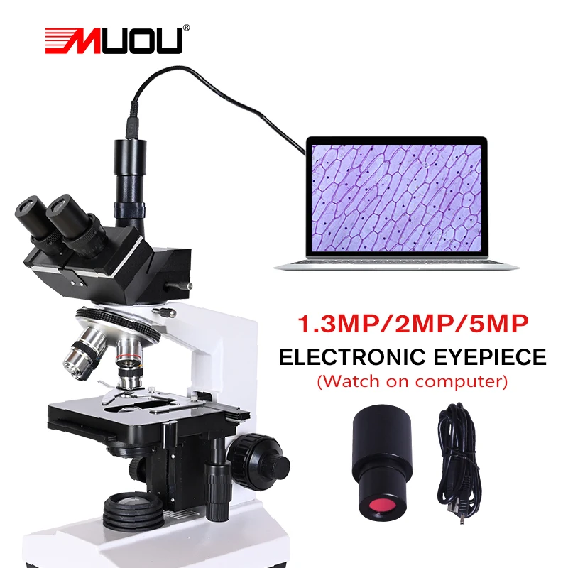 Профессиональный лабораторный биологический тринокулярный микроскоп HD с зумом